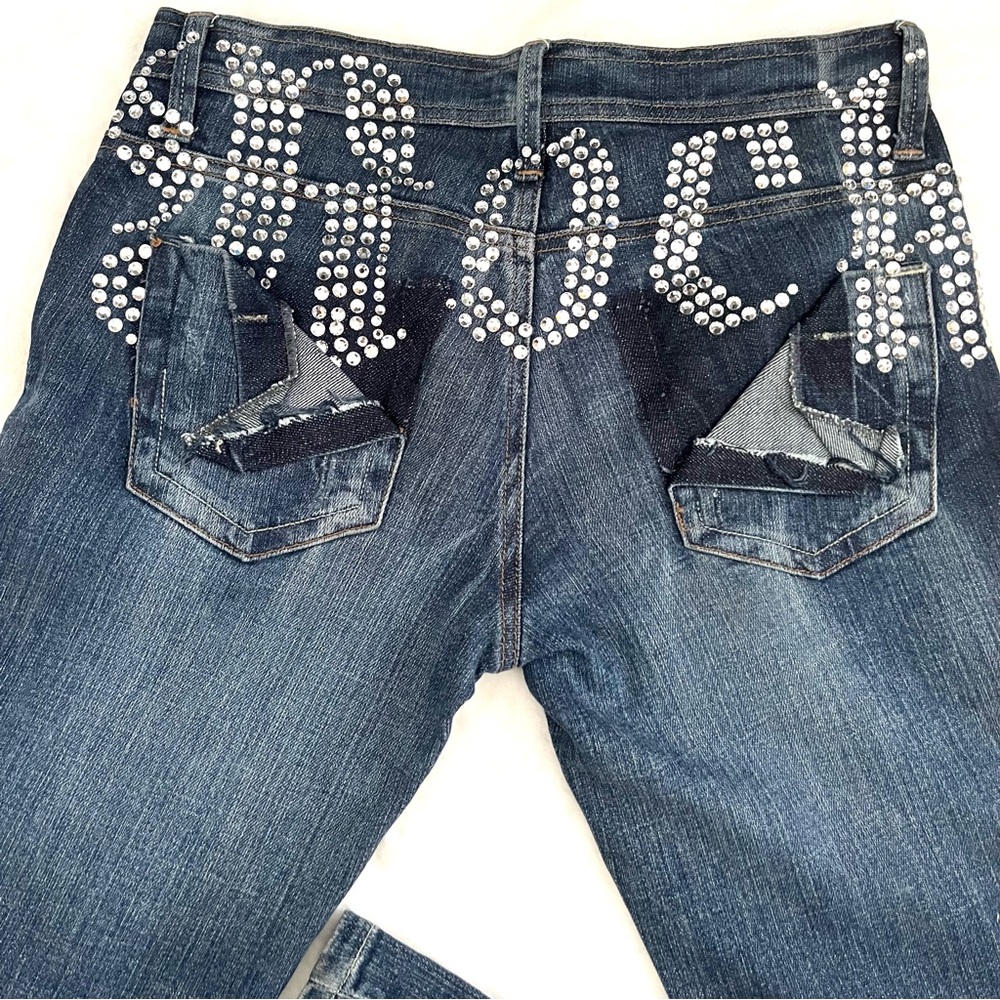 PHILIPP PLEIN Rock Embellished Ladies Jeans 28” 34” Stretch Denim